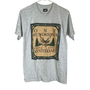 Vintage 1992 Adirondacks park t shirt deer nature single stitch size medium USA